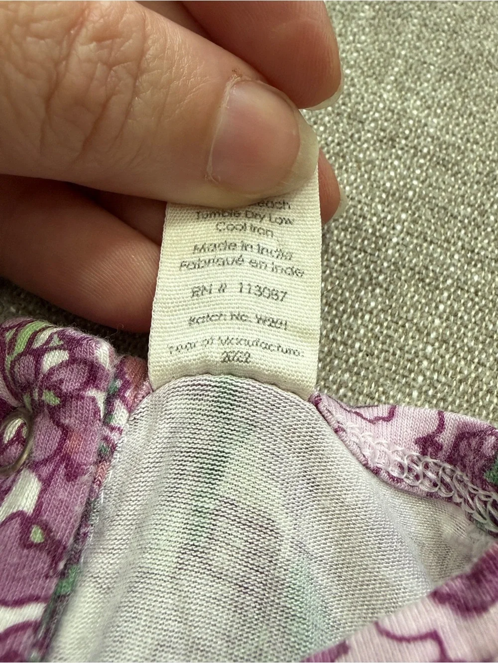 kate quinn Lavender and Pink Floral Baby One-Piece